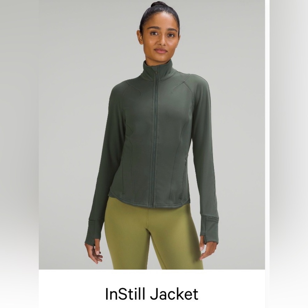 Lululemon Instill Jacket. Size 10. NWOT. Smoked Spruce. Never worn/washed.